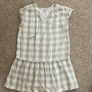 LOFT XL short sleeve plaid tunic